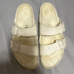Birkenstock white foam sandal with 2 adjustable straps